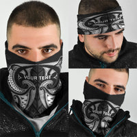 Maori Rugby Custom Ngaru Mangopare Neck Gaiter Black Whetu Niho Taniwha Motif LT9 - Polynesian Pride