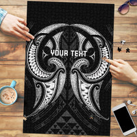 Maori Rugby Custom Ngaru Mangopare Puzzle Black Whetu Niho Taniwha Motif LT9 Black - Polynesian Pride