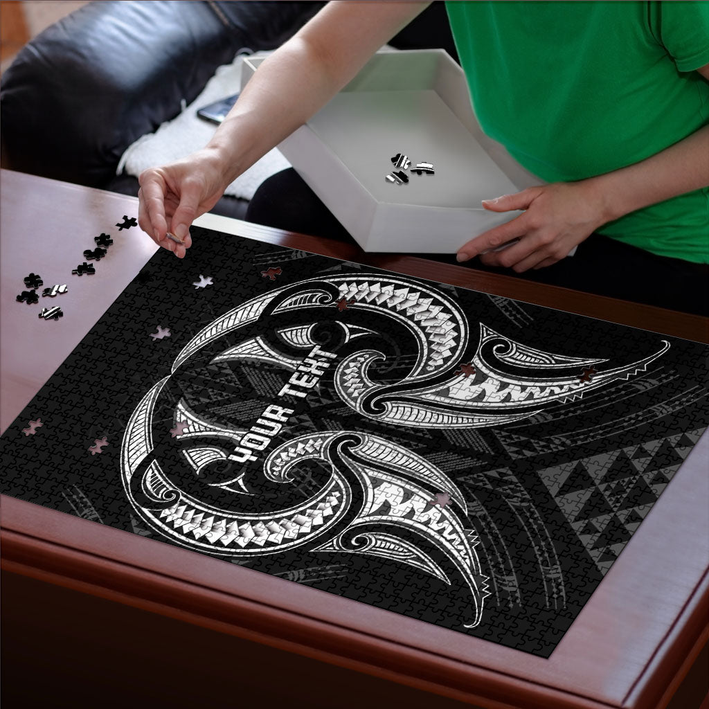 Maori Rugby Custom Ngaru Mangopare Puzzle Black Whetu Niho Taniwha Motif LT9 - Polynesian Pride