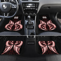 Maori Rugby Custom Ngaru Mangopare Car Mats Black Red Whetu Niho Taniwha Motif LT9 Set 4pcs Red - Polynesian Pride