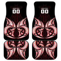 Maori Rugby Custom Ngaru Mangopare Car Mats Black Red Whetu Niho Taniwha Motif LT9 - Polynesian Pride