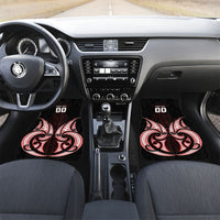 Maori Rugby Custom Ngaru Mangopare Car Mats Black Red Whetu Niho Taniwha Motif LT9 Set 2pcs - Front Red - Polynesian Pride