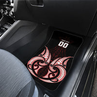 Maori Rugby Custom Ngaru Mangopare Car Mats Black Red Whetu Niho Taniwha Motif LT9 - Polynesian Pride