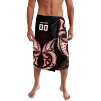Maori Rugby Custom Ngaru Mangopare Lavalava Black Red Whetu Niho Taniwha Motif LT9 Red - Polynesian Pride