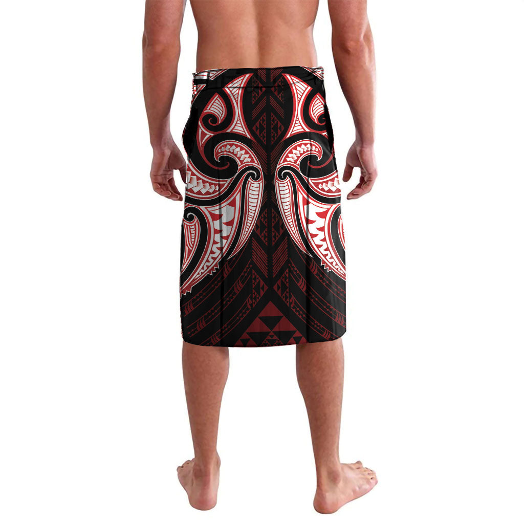 Maori Rugby Custom Ngaru Mangopare Lavalava Black Red Whetu Niho Taniwha Motif LT9 - Polynesian Pride