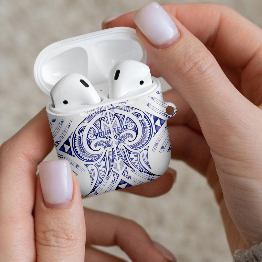 Maori Rugby Custom Ngaru Mangopare AirPods Case Kikorangi Niho Taniwha Motif LT9 - Polynesian Pride
