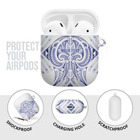 Maori Rugby Custom Ngaru Mangopare AirPods Case Kikorangi Niho Taniwha Motif LT9 - Polynesian Pride