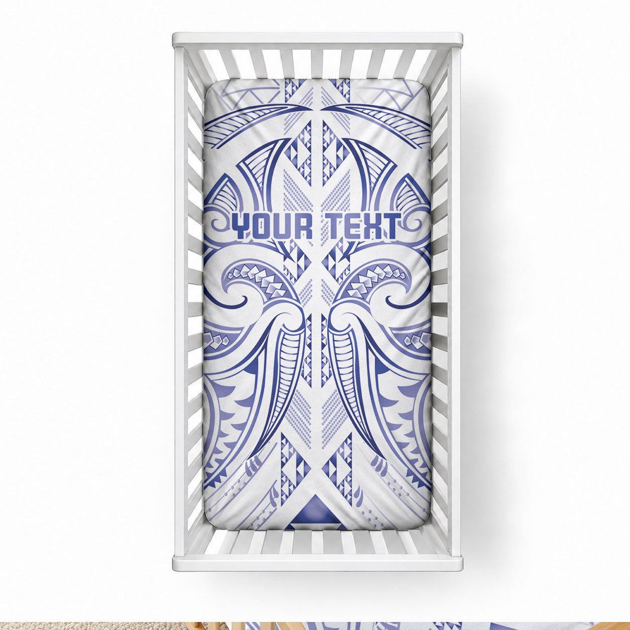Maori Rugby Custom Ngaru Mangopare Baby Bed Cover Kikorangi Niho Taniwha Motif LT9 28 × 52 in Blue - Polynesian Pride