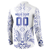 Maori Rugby Custom Ngaru Mangopare Button Sweatshirt Kikorangi Niho Taniwha Motif LT9 - Polynesian Pride