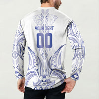 Maori Rugby Custom Ngaru Mangopare Button Sweatshirt Kikorangi Niho Taniwha Motif LT9 - Polynesian Pride