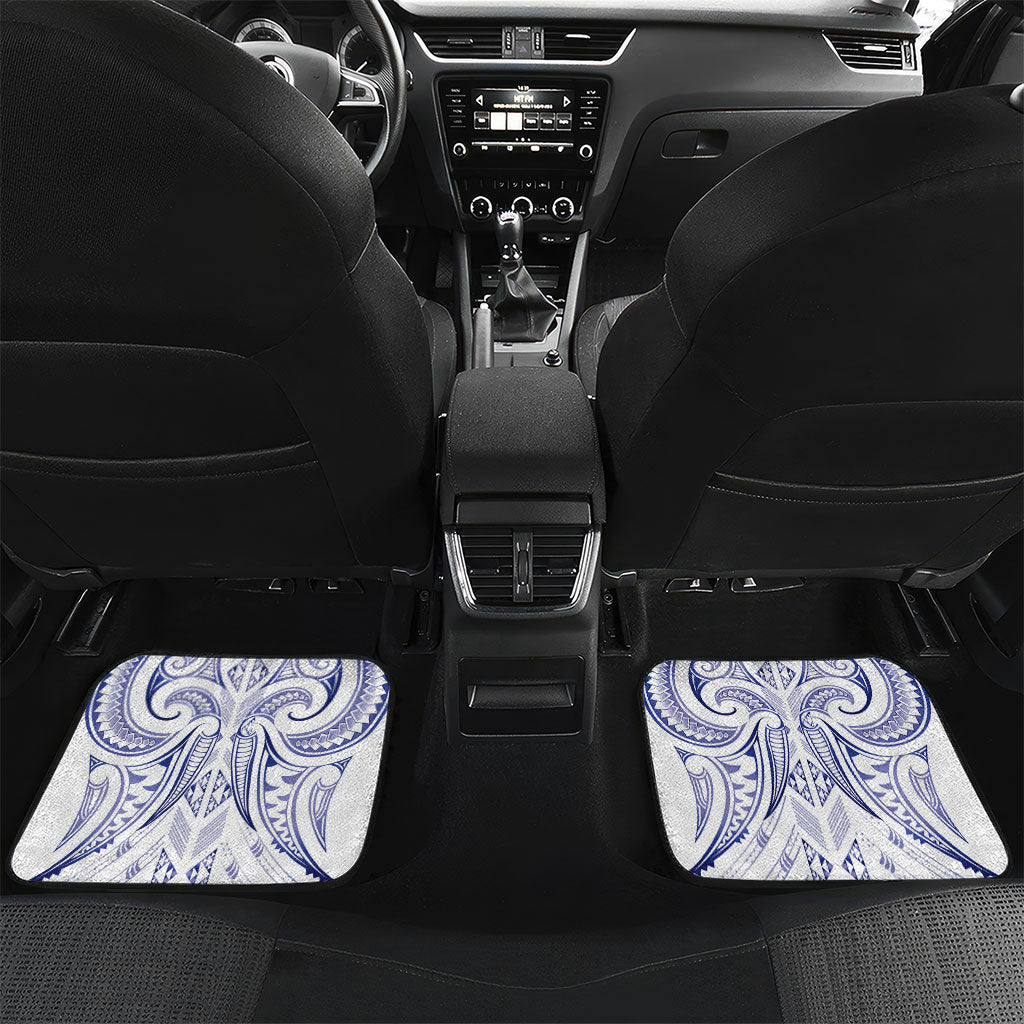 Maori Rugby Custom Ngaru Mangopare Car Mats Kikorangi Niho Taniwha Motif LT9 Set 2pcs - Back Blue - Polynesian Pride