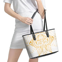 Maori Rugby Custom Ngaru Mangopare Leather Tote Bag Koura Niho Taniwha Motif LT9 - Polynesian Pride