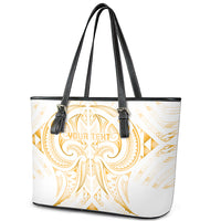 Maori Rugby Custom Ngaru Mangopare Leather Tote Bag Koura Niho Taniwha Motif LT9 - Polynesian Pride