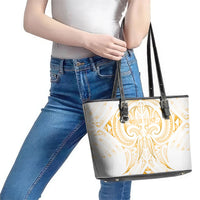 Maori Rugby Custom Ngaru Mangopare Leather Tote Bag Koura Niho Taniwha Motif LT9 - Polynesian Pride