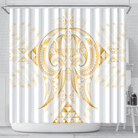 Maori Rugby Custom Ngaru Mangopare Shower Curtain Koura Niho Taniwha Motif LT9 - Polynesian Pride