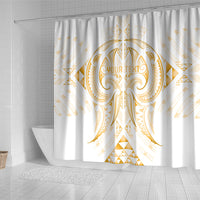 Maori Rugby Custom Ngaru Mangopare Shower Curtain Koura Niho Taniwha Motif LT9 - Polynesian Pride