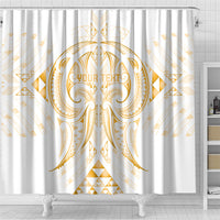 Maori Rugby Custom Ngaru Mangopare Shower Curtain Koura Niho Taniwha Motif LT9 - Polynesian Pride