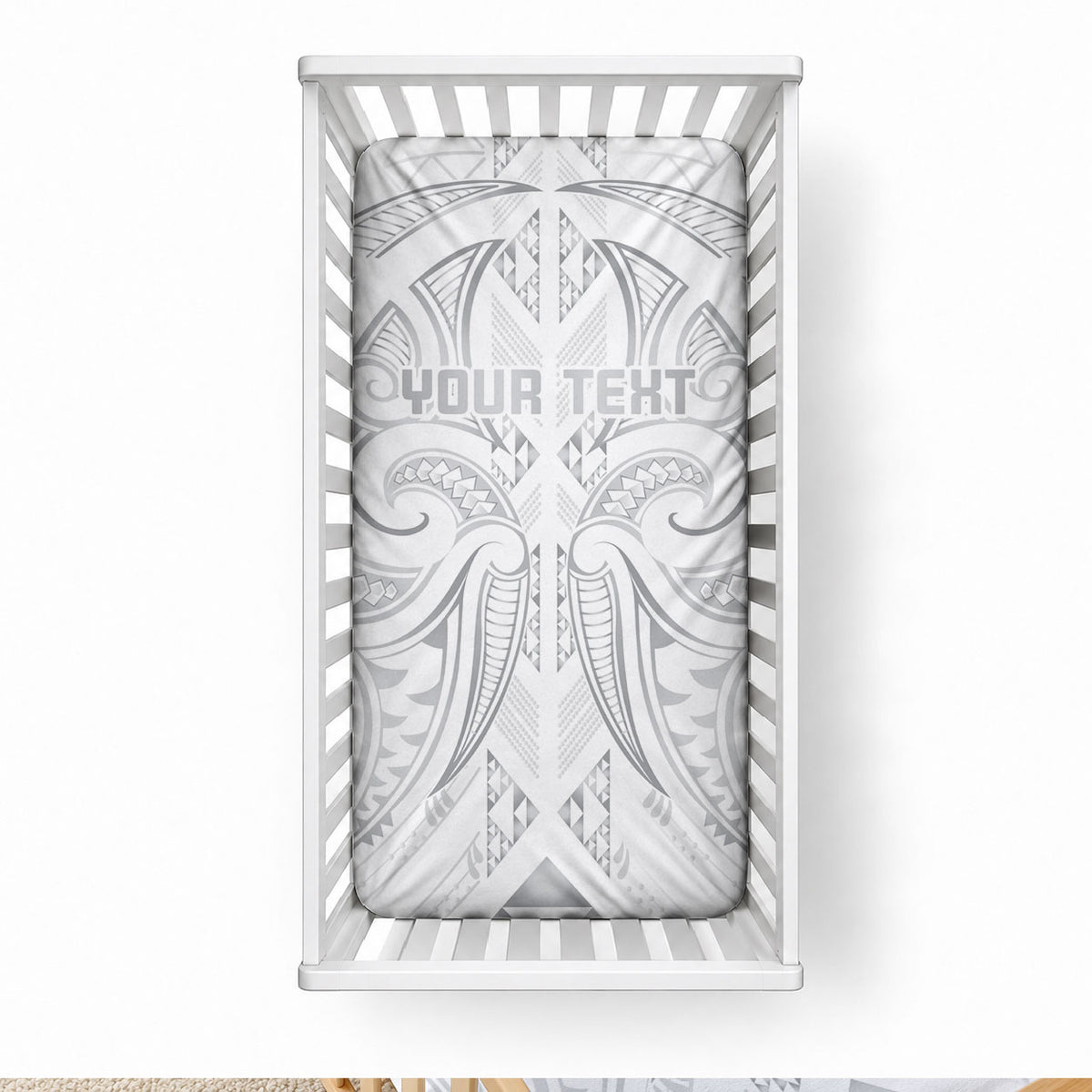 Maori Rugby Custom Ngaru Mangopare Baby Bed Cover Kiwikiwi Niho Taniwha Motif LT9 28 × 52 in Grey - Polynesian Pride