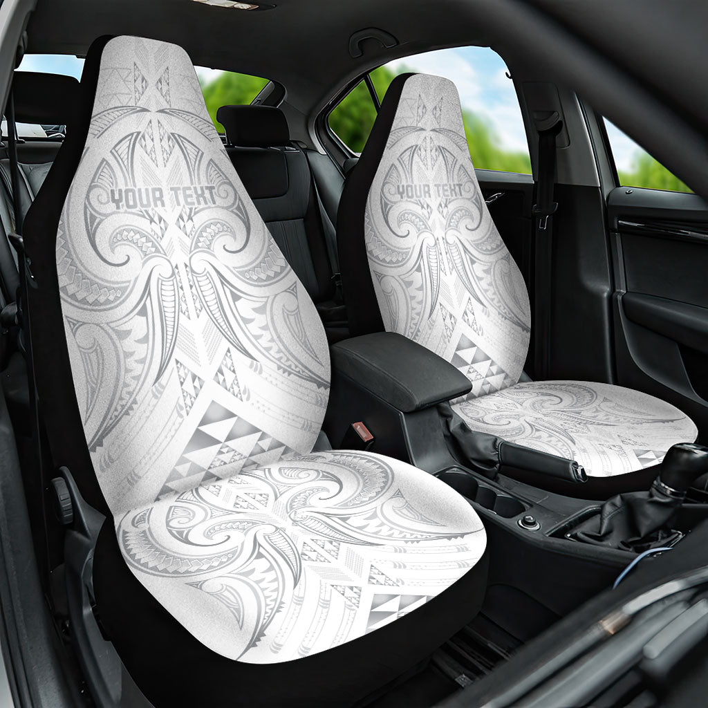 Maori Rugby Custom Ngaru Mangopare Car Seat Cover Kiwikiwi Niho Taniwha Motif LT9 One Size Grey - Polynesian Pride