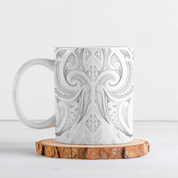 Maori Rugby Custom Ngaru Mangopare Ceramic Mug Kiwikiwi Niho Taniwha Motif LT9 Grey - Polynesian Pride