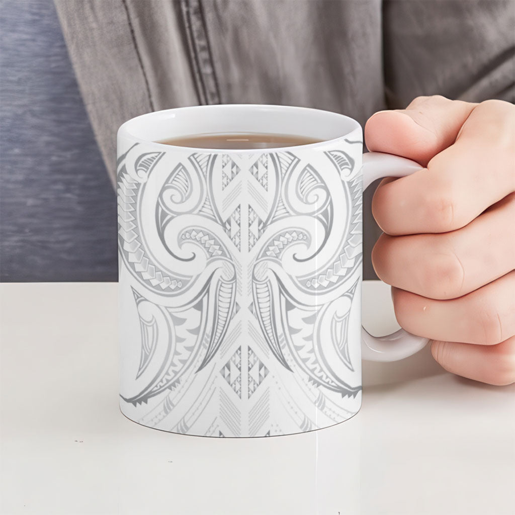 Maori Rugby Custom Ngaru Mangopare Ceramic Mug Kiwikiwi Niho Taniwha Motif LT9 - Polynesian Pride