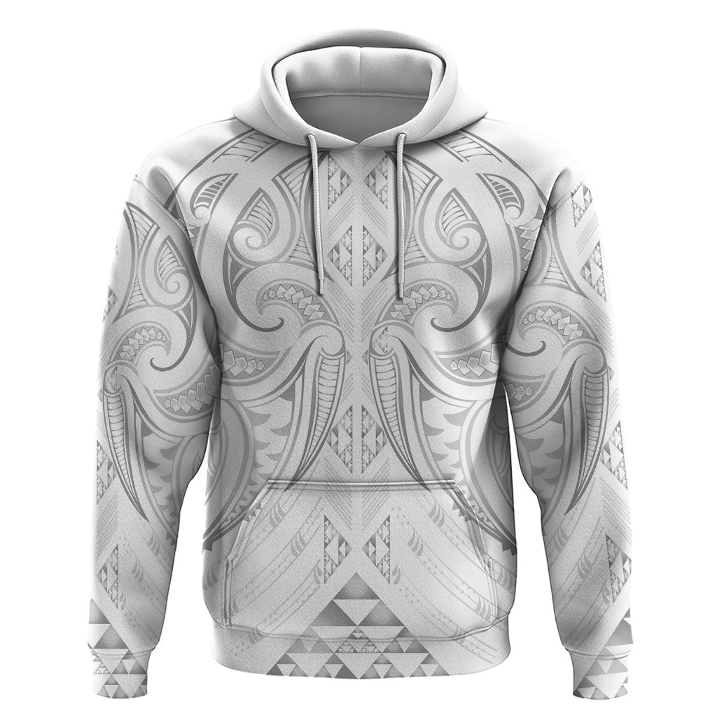 Maori Rugby Custom Ngaru Mangopare Hoodie Kiwikiwi Niho Taniwha Motif LT9 Pullover Hoodie Grey - Polynesian Pride