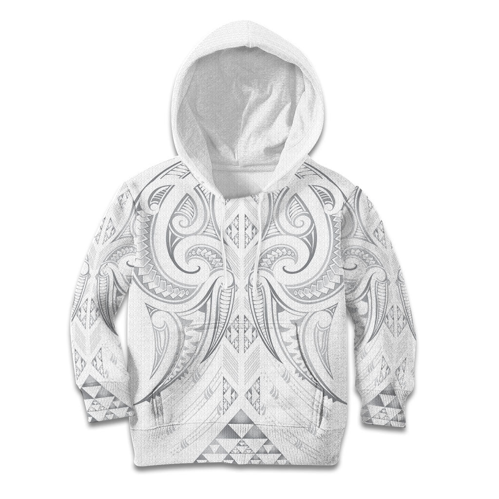 Maori Rugby Custom Ngaru Mangopare Kid Hoodie Kiwikiwi Niho Taniwha Motif LT9 Hoodie Grey - Polynesian Pride