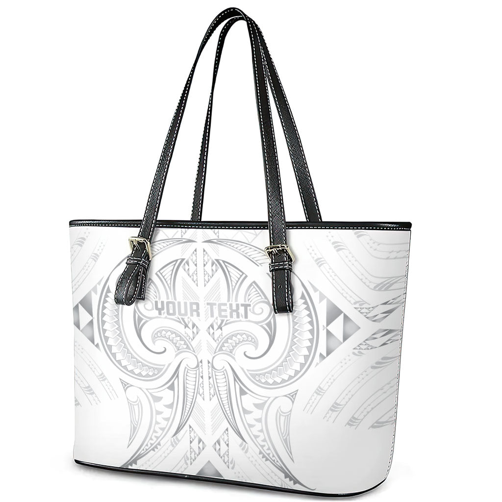 Maori Rugby Custom Ngaru Mangopare Leather Tote Bag Kiwikiwi Niho Taniwha Motif LT9 - Polynesian Pride