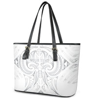 Maori Rugby Custom Ngaru Mangopare Leather Tote Bag Kiwikiwi Niho Taniwha Motif LT9 - Polynesian Pride