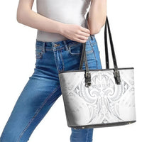 Maori Rugby Custom Ngaru Mangopare Leather Tote Bag Kiwikiwi Niho Taniwha Motif LT9 - Polynesian Pride