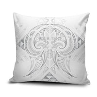 Maori Rugby Custom Ngaru Mangopare Pillow Cover Kiwikiwi Niho Taniwha Motif LT9 Grey - Polynesian Pride