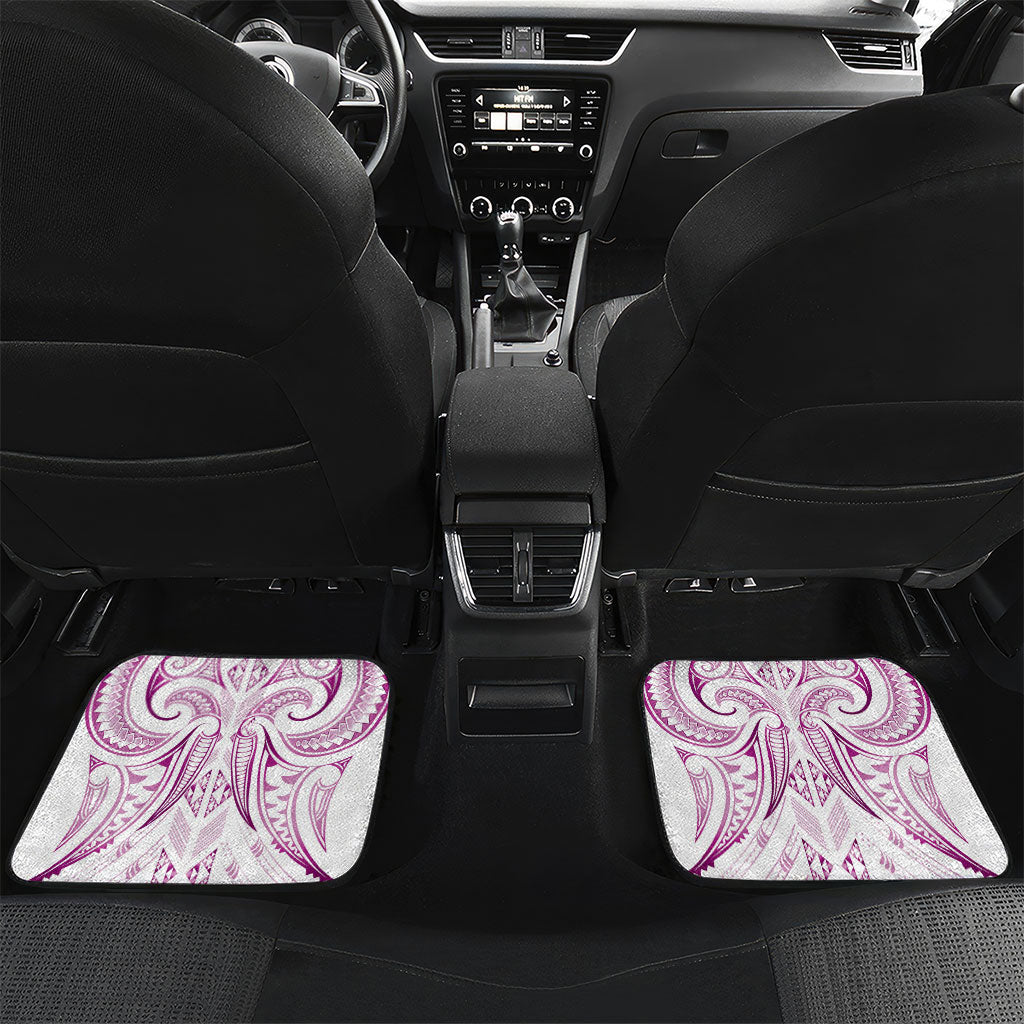 Maori Rugby Custom Ngaru Mangopare Car Mats Mawhero Niho Taniwha Motif LT9 Set 2pcs - Back Pink - Polynesian Pride