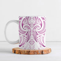 Maori Rugby Custom Ngaru Mangopare Ceramic Mug Mawhero Niho Taniwha Motif LT9 Pink - Polynesian Pride