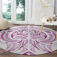 Maori Rugby Custom Ngaru Mangopare Round Carpet Mawhero Niho Taniwha Motif LT9 - Polynesian Pride