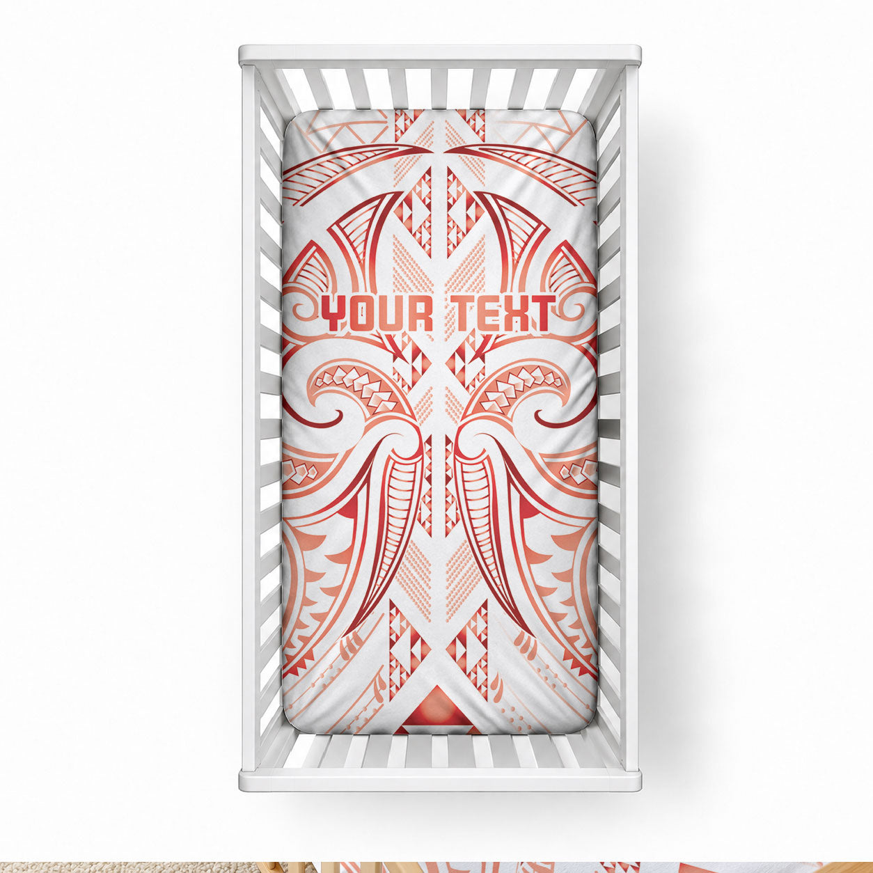 Maori Rugby Custom Ngaru Mangopare Baby Bed Cover Whero Niho Taniwha Motif LT9 28 × 52 in Red - Polynesian Pride