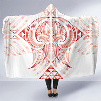 Maori Rugby Custom Ngaru Mangopare Hooded Blanket Whero Niho Taniwha Motif LT9 One Size Red - Polynesian Pride