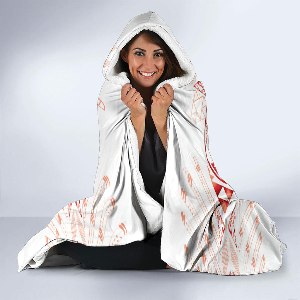 Maori Rugby Custom Ngaru Mangopare Hooded Blanket Whero Niho Taniwha Motif LT9 - Polynesian Pride