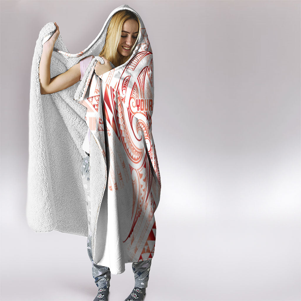Maori Rugby Custom Ngaru Mangopare Hooded Blanket Whero Niho Taniwha Motif LT9 - Polynesian Pride