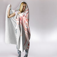 Maori Rugby Custom Ngaru Mangopare Hooded Blanket Whero Niho Taniwha Motif LT9 - Polynesian Pride