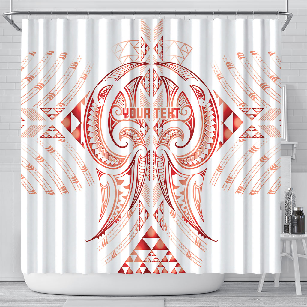 Maori Rugby Custom Ngaru Mangopare Shower Curtain Whero Niho Taniwha Motif LT9 - Polynesian Pride