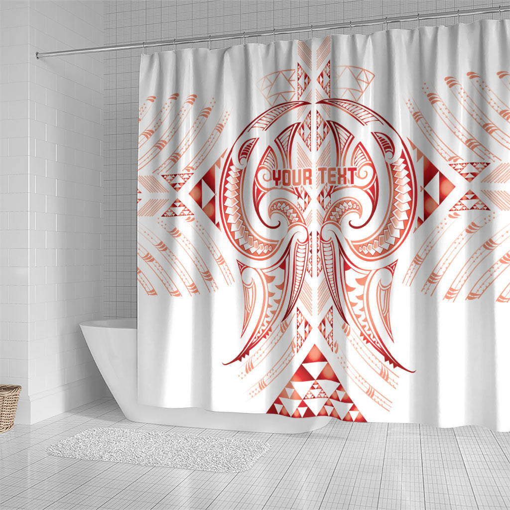 Maori Rugby Custom Ngaru Mangopare Shower Curtain Whero Niho Taniwha Motif LT9 - Polynesian Pride