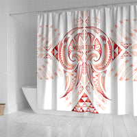 Maori Rugby Custom Ngaru Mangopare Shower Curtain Whero Niho Taniwha Motif LT9 - Polynesian Pride