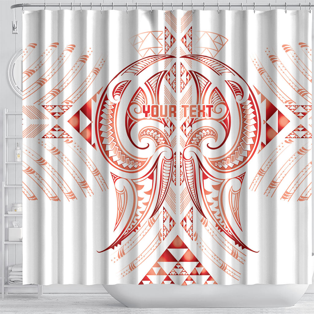 Maori Rugby Custom Ngaru Mangopare Shower Curtain Whero Niho Taniwha Motif LT9 - Polynesian Pride