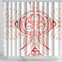 Maori Rugby Custom Ngaru Mangopare Shower Curtain Whero Niho Taniwha Motif LT9 - Polynesian Pride