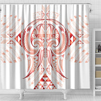 Maori Rugby Custom Ngaru Mangopare Shower Curtain Whero Niho Taniwha Motif LT9 - Polynesian Pride