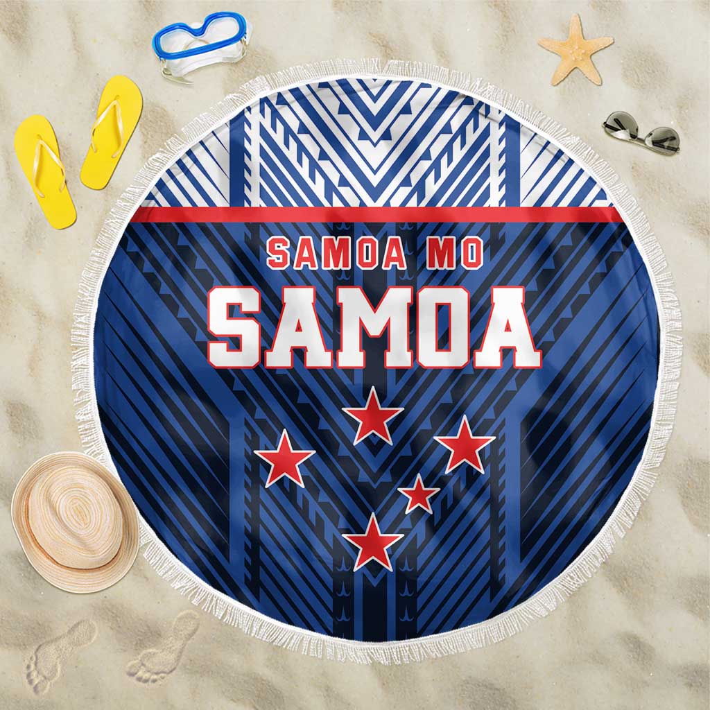 Rugby Toa Samoa Beach Blanket Samoa mo Samoa Island Warrior Pride LT9 One Size 150cm Blue - Polynesian Pride