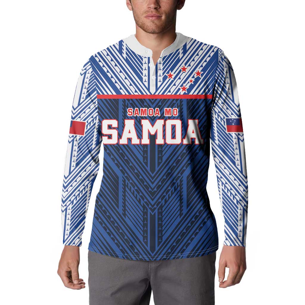 Custom Rugby Toa Samoa Button Sweatshirt Samoa mo Samoa Island Warrior Pride LT9 - Polynesian Pride
