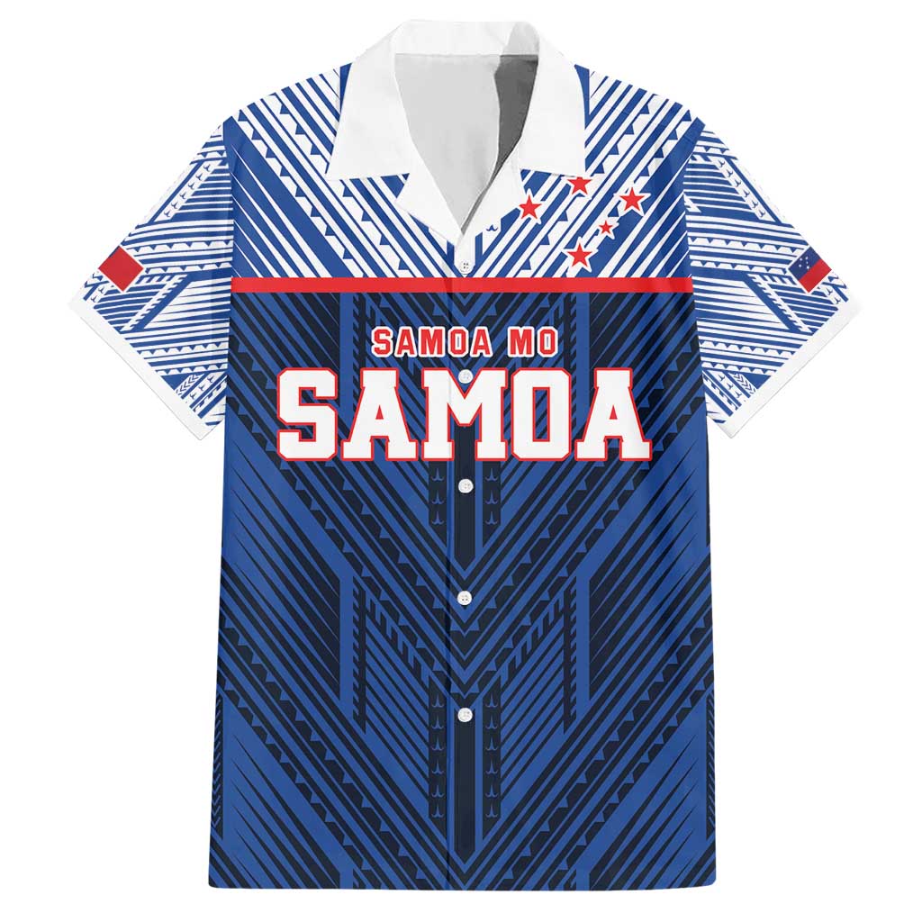 Custom Rugby Toa Samoa Hawaiian Shirt Samoa mo Samoa Island Warrior Pride LT9 Blue - Polynesian Pride