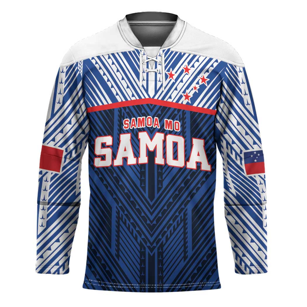Custom Rugby Toa Samoa Hockey Jersey Samoa mo Samoa Island Warrior Pride LT9 Unisex Blue - Polynesian Pride