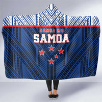 Rugby Toa Samoa Hooded Blanket Samoa mo Samoa Island Warrior Pride LT9 One Size Blue - Polynesian Pride